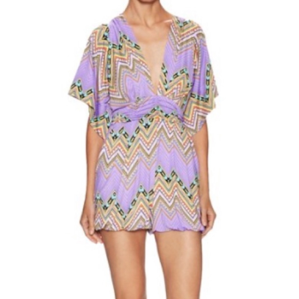 T Bags Los Angeles Printed Kimono Romper XS - Picture 9 of 11